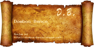 Dombos Bence névjegykártya