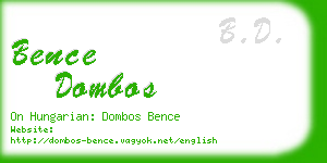 bence dombos business card